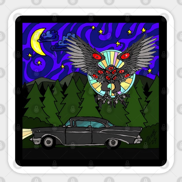 Mothman First Flight Sticker by TonyBreeden